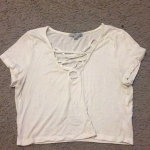 White lace Charlotte Russe crop top